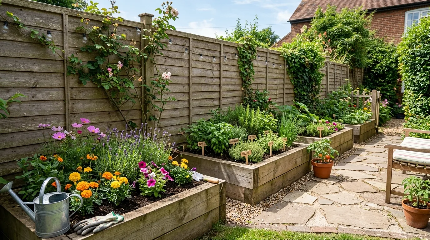 Raised Flower Bed With Mixed Heights